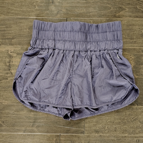 Free People Movement the Way Home Shorts Deep Metallic Gray Sz Large - Picture 2 of 5